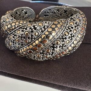 John Hardy Dot 18k Gold And 
Sterling Silver Hinge Bracelet